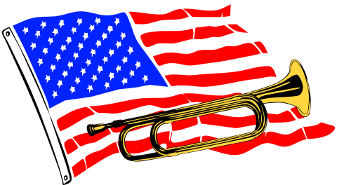 U.S. Flag with Bugle